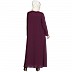 Front open frill abaya-Wine
